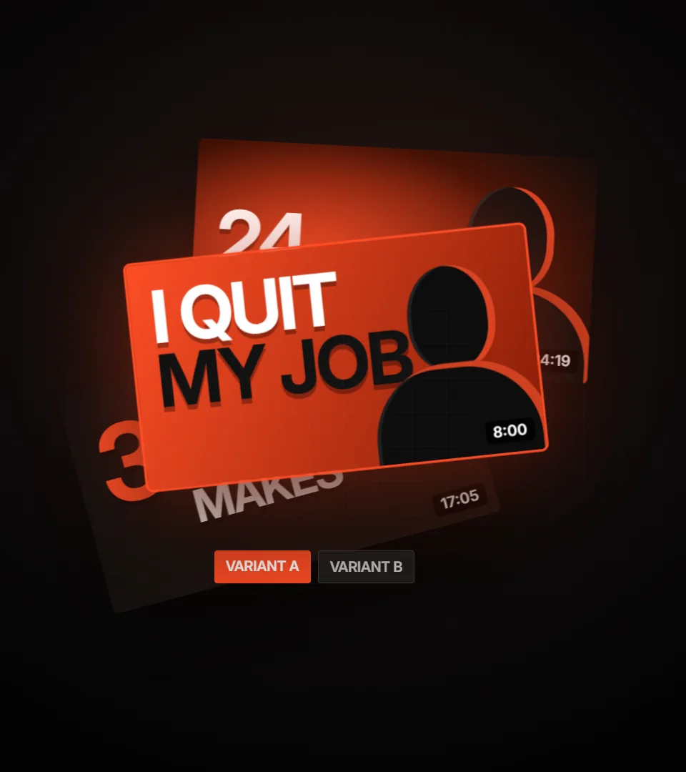 Thumbnail design concepts on a dark desk with orange light